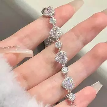 Серия Heartbeat Love Language Серебряный браслет Женская мода Ниша Love Design Источник Girl s Heart