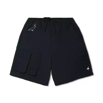 Серия коллабораций Li Ning X Staple Однотонные шорты средней посадки на кулиске Дышащие Универсальные Шорты-пятиточки Повседневные Мужские шорты Черный AKSV579-3 S