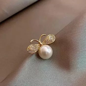 Серия насекомых, дизайнерские жемчужные броши для женщин, новые блестящие стразы, маленькая брошь в виде пчелы, булавки, аксессуары для одежды, ювелирные изделия, подарки