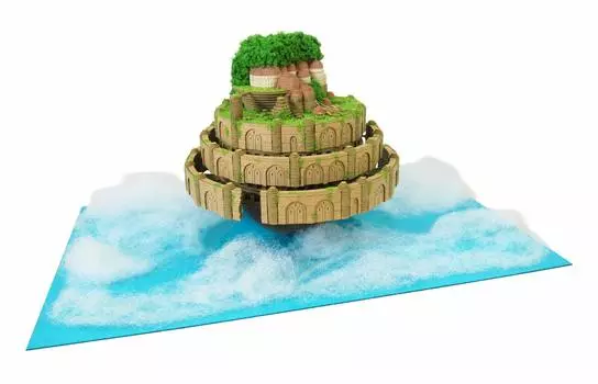 Серия Sankei Studio Ghibli Замок Лапута в небесах Замок Лапута Бумажная поделка Немасштабный MK07-33
