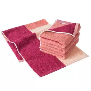 Сертифицированный набор полотенец для лица Bloom Imabari Towel из 4 коктейльных полотенец, сделано в Японии (Кассис розовый)