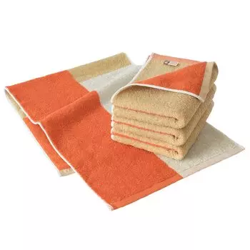 Сертифицированный набор полотенец для лица Bloom Imabari Towel из 4 коктейльных полотенец, сделано в Японии (Мокко Апельсин)