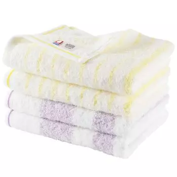 Сертифицированный набор полотенец для лица Bloom Imabari Towel из натурального материала Quick Room, изготовлен в Японии, 4 шт., окантовка, впитывающие, сушащие, сухие, мягкие, 100% хлопок, (Желтый/Фиолетовый)