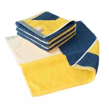 Сертифицированный набор полотенец для рук Bloom Imabari Towel из 4 коктейльных полотенец, сделано в Японии (Лимонно-голубой)