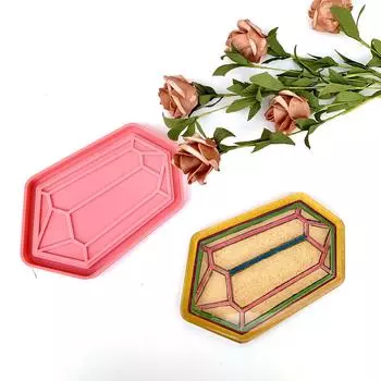 Сервировочная форма Borad Crystal Epoxy Mold Подставка под чашку Подставка Crystal Mold Поднос Ruby Shape Силиконовая форма Форма для литья фруктов