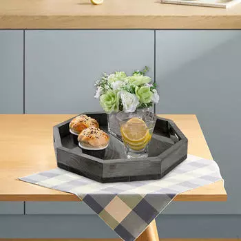 Serving Tray Bread Board Jewelry Storage Fruit Plate Wooden Cake Stand for Coffee Salad