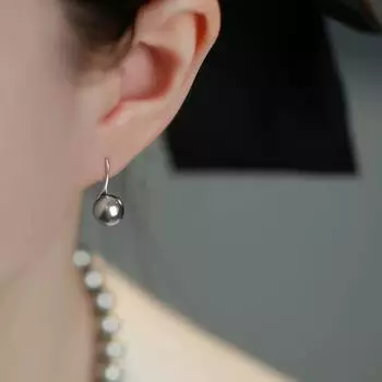 Серые жемчужные французские легкие роскошные высококачественные темпераментные круглые серьги-крючки
