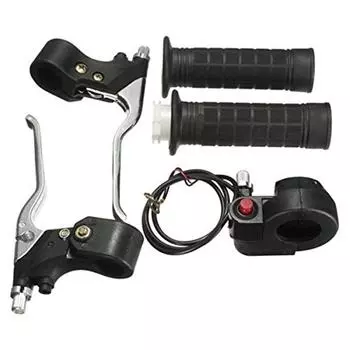 Set Motorcycle ATV 7/8 Handlebar Hand Grips Kill Stop Switch Twist Brake Levers