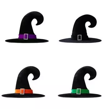 Set Of 10 Handmade Witch Hat Comfortable Wizard Caps Stylish Party Accessories for Halloween Masquerades and Carnivals оранжевый