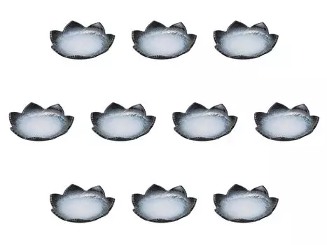 Set of 10 plates x x Deformed plates Reinforced porcelain Setomonohonpo Unkaiha-shaped 6.0 [18.2 18.2 3.2 cm] (small)