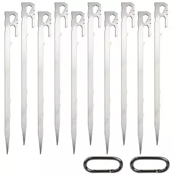 Set of 12 tent easy to for sandy snowy camping pegs, durable, lightweight, drive, lawns, beaches, areas, mountains,
