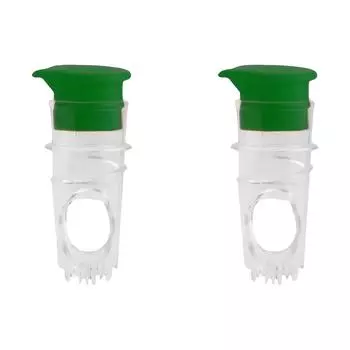 Set of 2 Easy to Clean Plastic Lemon Juicer Set for Quick and Easy Citrus Juice Extraction at Home or On the Go зелёный