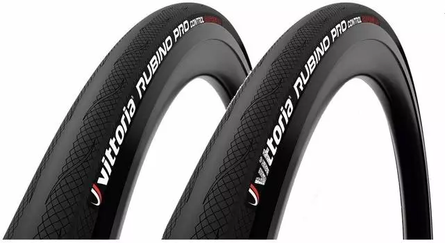 Set of 2 Vittoria RUBINO PRO Rubino Pro Control Clincher Tire 700c Control Vittoria Clincher Tire Full G2.0 (70025c, Black) [Item]