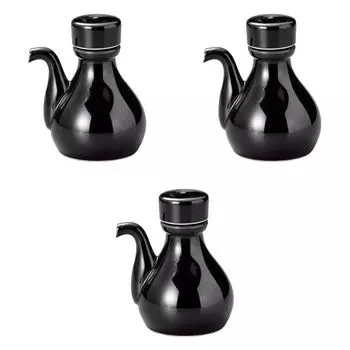 Набор из 3 черных крышек типа Shizuji x Shizuji Arita Ware Setomonohonpo [7 9,8 см (150cc)] чёрный