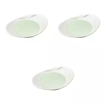 Set of 3 Flowing Water Lustre Oval Small Plates x 9 x 2 Arita Ware Small Plates Setomonohonpo (Green) [12.2 cm]