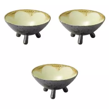 Set of 3 Nanban Uguisu Small Plates x Arita Ware Small Plates Setomonohonpo Three-legged [10.5 5cm]