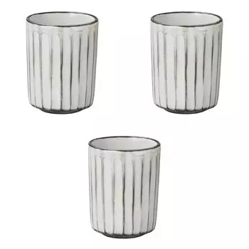 Set of 3 Shinogi Tokusa Teacups Large x 9 cm Teacups Ceramic Setomonohonpo [7 (180 cc)] (Earthenware)