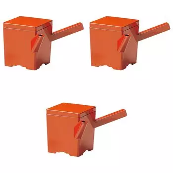 Set of 3 Yuto Square Vermilion Jutsuji ABS Resin Setomonohonpo [A] (Large) [10.810.812.8cm (620cc)]