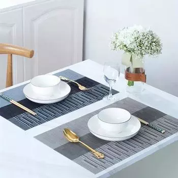 Set of 4 PVC Washable Placemats for Dining Table Mat Non-slip Placemat Set in Kitchen Accessories Cup Coaster Wine Pad 42x32cm 32x42cm