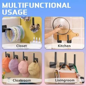Set of 5 No-punch Mounting Hooks, Suitable for Storing Keys Hats Towels and Other Miscellaneous Items Hooks
