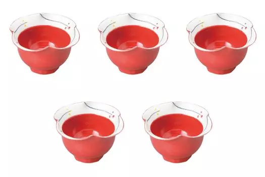 Set of 5 Small Flower Lustre Small and Medium Plates x Arita Ware Small Plates Setomonohonpo Flower-Edged (Red) [8.5 5cm] красный