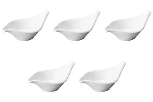 Set of 5 White Porcelain Bowls x x Made in Setomonohonpo [13 7.6 4.5 cm] Western-style Tableware, Japan,