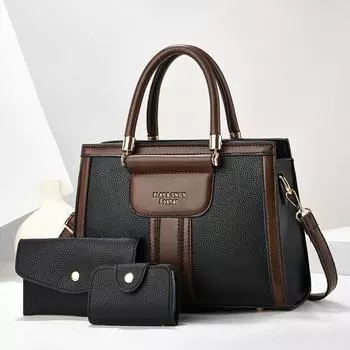 Set Three Piece Handbag Single Shoulder Crossbody Bags Color Splicing Gifts