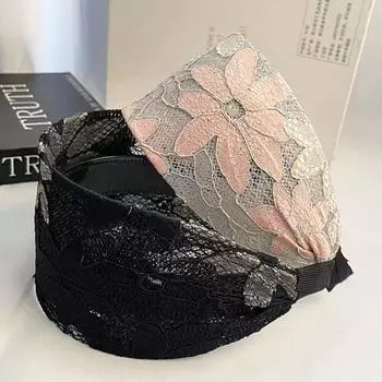 Сетчатая кружевная вышивка повязка на голову нескользящая женская повязка на голову модная зубчатая нескользящая повязка на голову для девочек style1
