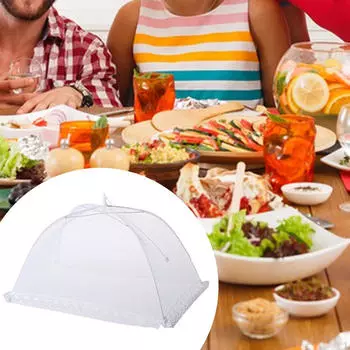 Сетчатый чехол для еды Купольный для пикника 32 см x 32 см x 18 см Белый Зонт Уличная палатка-экран для парка Банкет