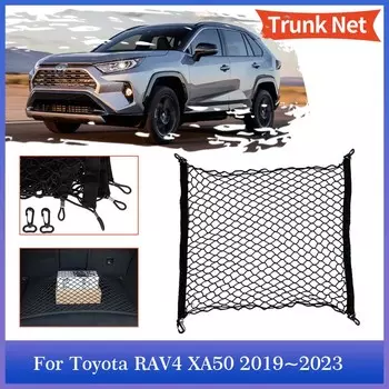 Сетка для багажника автомобиля Toyota RAV4 XA50 Suzuki Across 2019~2024 2024 Задний багажник Сетка для хранения Органайзер Эластичный карманный крючок Аксессуары