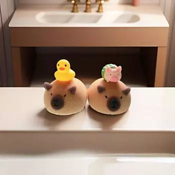 Сетка из пеноматериала Capybara Bath Balls Милая губка для ванны Handhold Bath Scrubber Пенящийся Capybara