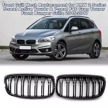 Сетка передней решетки F45 черная, замена для BMW 2 серии 5-местный Active Tourer 7-местный F46 Gran Tourer, решетка переднего бампера 2015-17 чёрный