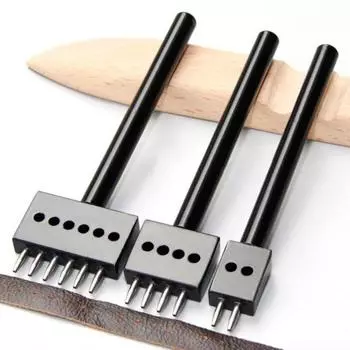 Sewing Supplies Circular Cut 2/4/6 Hole Drilling Leather Punching Tool Leather Craft 5mm Spacing 2 Prong чёрный
