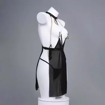Сексуальное нижнее белье сексуальная сетка перспектива соблазнение утечка страсть свободный халат для кровати one size fits all