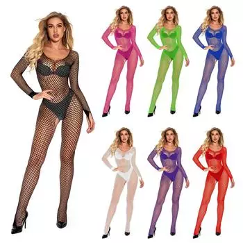 Сексуальное женское нижнее белье в сеточку Babydoll, нижнее белье, ночное белье, боди One size