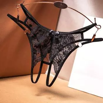 Сексуальные прозрачные трусики кружевное женское нижнее белье промежность открывающиеся стринги стринги милый бант нижнее белье женские соблазнительные трусики