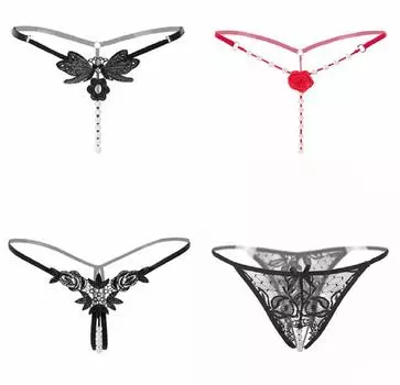 Сексуальные шорты-стринги, демонстрирующие трусики, комплект из 4 шт. [Dragonfly_JP] Женские футболки с Т-образным вырезом (Бесплатно, 2)