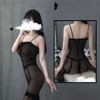 Сексуальное нижнее белье Сексуальный сетчатый комбинезон Цельный Чулочные подвязки Цельный Сетчатый С открытой промежностью Костюм страсти Женский One Size