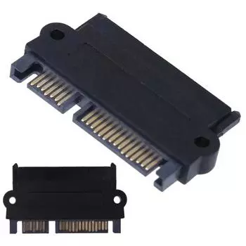 SFF-8482 Адаптер жесткого диска SAS на 22-контактный SATA угол 180 градусов 5 Гбит/с HDD-конвертер Разъем с прямой головкой Компьютерные аксессуары чёрный