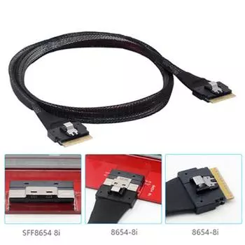 SFF-8654 SAS4.0 74-контактный штекер - SFF-8654 SAS4.0 74-контактный штекер удлинительный кабель хост-целевой кабель для хранения данных сервера B