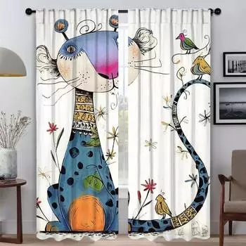 Shades Magical Magic Home Interior Curtains 2 Pieces Blackout Curtain for Room 2 Panel Partition Halloween Decoration Living W50xH70cmx2pcs-CL