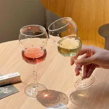 Шампанское Coupe Цветной бокал Стеклянный игристый драгоценный камень Бокал для коктейля Шампанское Десертные стаканы для питья Барные бокалы для вина 1PCS чистый