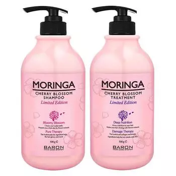 Шампунь Baron Moringa Cherry Blossom 500 г + Лечебное средство 500 г, 1 набор