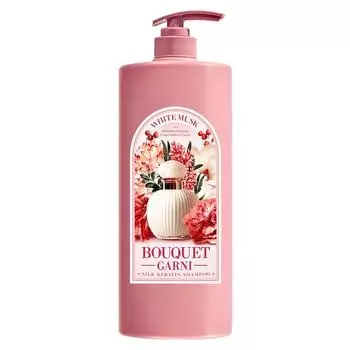 Шампунь Bouquet Garni Silk Keratin с ароматом белого мускуса, 1,5 л, 1 шт.