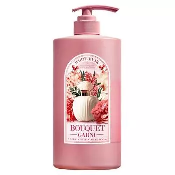 Шампунь Bouquet Garni Silk Keratin с ароматом белого мускуса, 1 л, 1 шт.