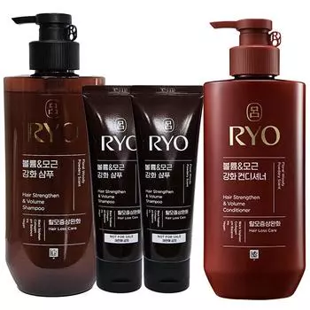 Шампунь для объема и укрепления корней волос Ryo Heukwoon 480 мл+112 мл+112 мл+Кондиционер 480 мл, 1 набор