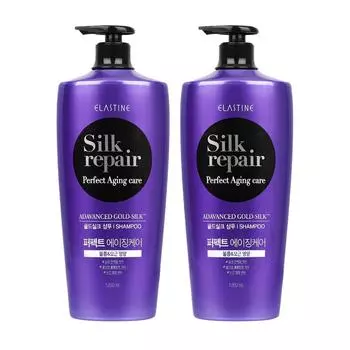 Шампунь Elastine Silk Repair Perfect Aging Care Gold Silk с ароматом цветущей вишни, 1,2 л, 2 шт.