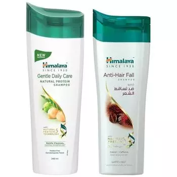 Шампунь Himalaya Herbals против выпадения волос, 400 мл и шампунь Himalaya Herbals Protein с нутом, нежный ежедневный уход, 400 мл