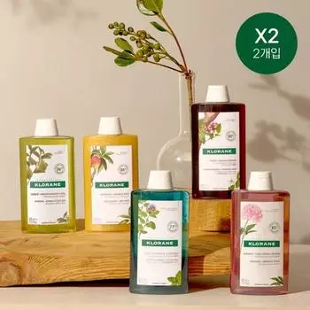 Шампунь Klorane 400 мл Double Special Выберите 1 из 5 типов (Хинин/Пион/Манго/Акваминт/Цитрусовые) Citrus shampoo 400ml 2 packs