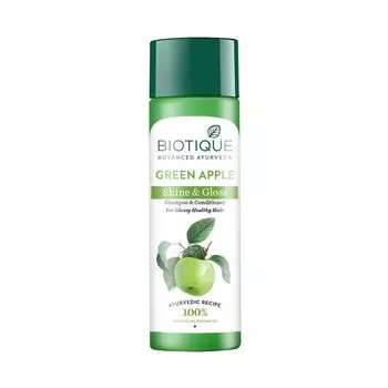 Шампунь-кондиционер с Зеленым яблоком (120 мл), Green Apple Shine & Gloss Shampoo & Conditioner, Biotique 12.65625
